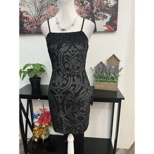 Lulus Women’s True Desire Black Sparkly Tie-Back Bodycon Mini Dress Size M